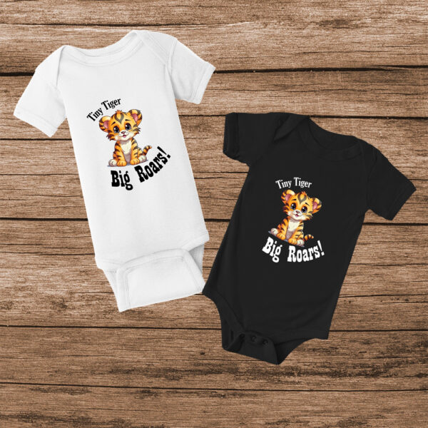 Tiny-Tiger-Big-Roars.jpg “Tiny Tiger Big Roars!” Baby Onesie