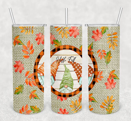 “Hello Fall” 20oz Gnome Tumbler