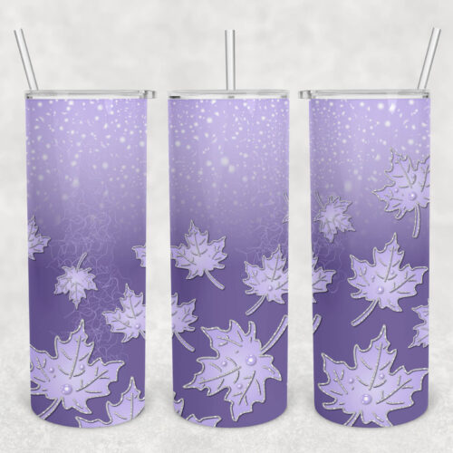 “Purple Leaf” 20oz Stainless Steel Tumbler